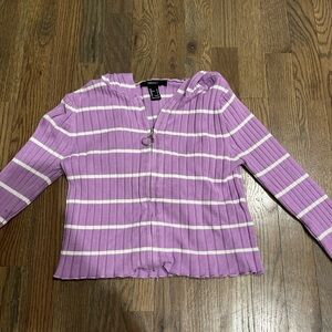 Forever 21 Lavender Striped Hoodie